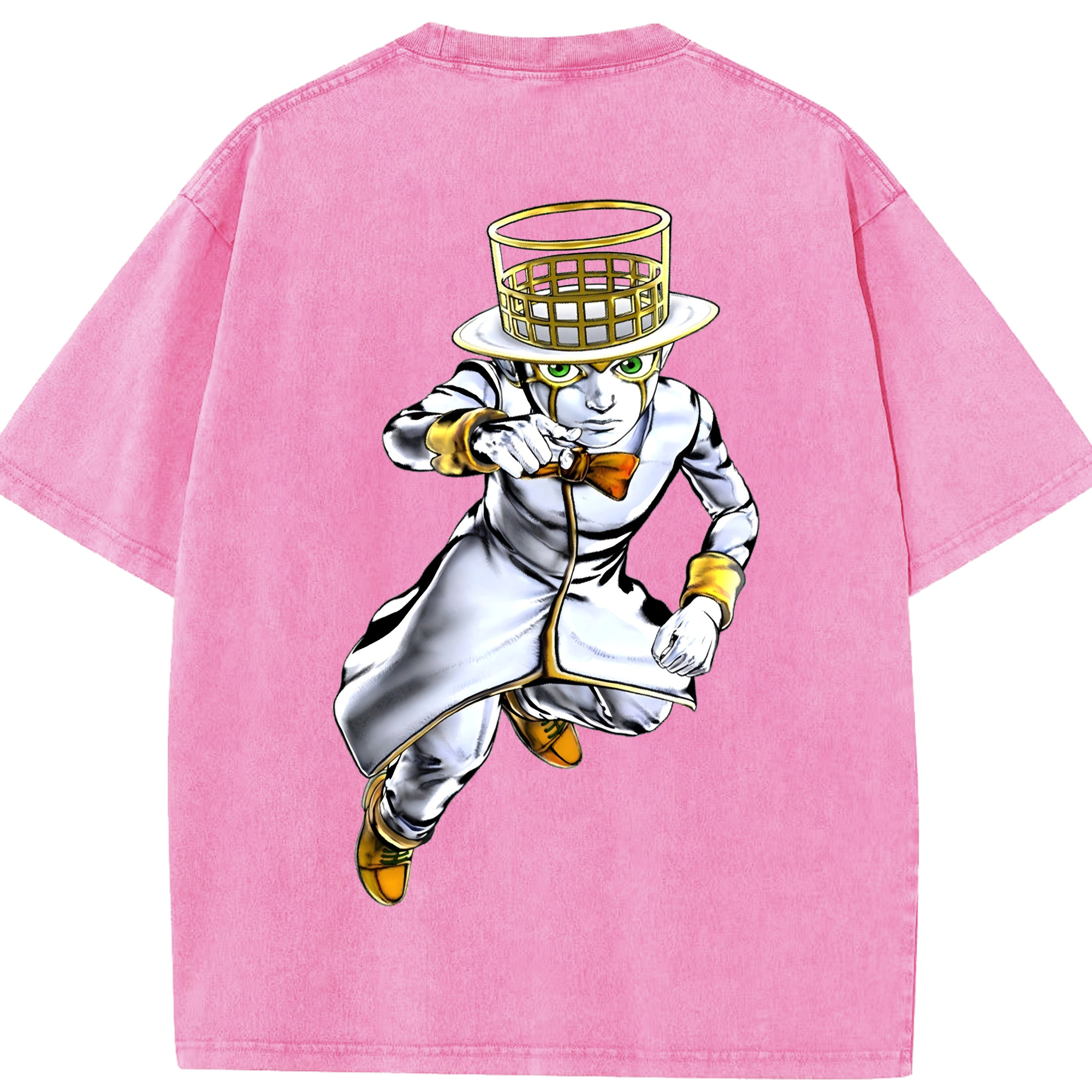 （画像用） ジョジョの奇妙な冒険 岸辺 露伴（きしべ ろはん） JoJo's Bizarre Adventure Rohan Kishibe 綿100% ヴィンテージ風 半袖Tシャツ（背面プリント）